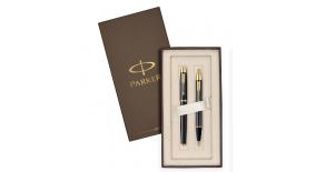 Набор Parker Перьевая ручка Parker IM Metal F221 Black GT перо M и шариковая ручка K221 Black GT Mbl