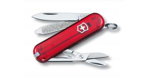 Нож-брелок Victorinox CLASSIC 58 мм. красный полупрозрачный 0.6223.T