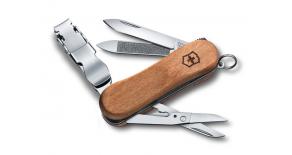 Нож-брелок VICTORINOX NailClip Wood 580, 65 мм, 6 функций, деревянная рукоять 0.6461.63