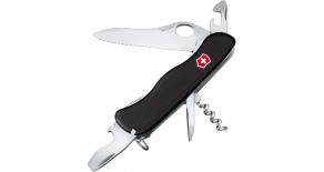 Нож для спецслужб с фиксатором лезвия Victorinox NOMAD One Hand 111 мм. черный, 0.8353.MW3