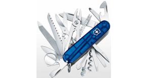 Офицерский нож Victorinox SWISSCHAMP 91 мм. Прозрачный синий 1.6795.T2
