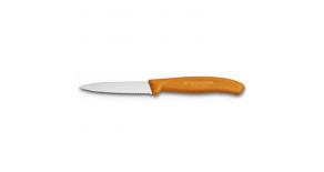 6.7636.L119  Кухонный нож Victorinox для чистки овощей, оранжевый SwissClassic 8 см зубч.