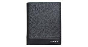 Кошелёк, Cross Nueva FV, кожа наппа, фактурная, чёрный, 12,1 х 9,6 х 1,2 см