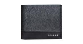 Кошелёк, Cross Nueva FV, кожа наппа, фактурная, чёрный, 11 х 8,2 х 1 см