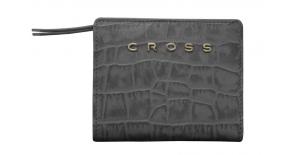 Кошелёк Cross Bebe Coco, кожа наппа фактурная, цвет чёрный/розовый, 11,2 х 9,4 х 2 см