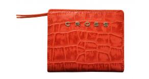 Кошелёк Cross Bebe Coco, кожа наппа фактурная, цвет красный/бежевый, 11,2 х 9,4 х 2 см