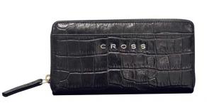 Кошелёк Cross Bebe Coco, кожа наппа фактурная, цвет чёрный/розовый, 18,8 х 10,2 х 1,5 см
