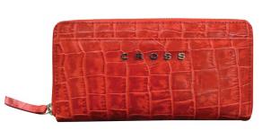 Кошелёк Cross Bebe Coco, кожа наппа фактурная, цвет красный/бежевый, 18,8 х 10,2 х 1,5 см