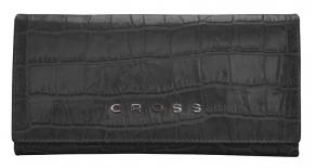 Кошелёк Cross Bebe Coco, кожа наппа фактурная, цвет чёрный/розовый, 19,5 х 10,2 х 2,5 см