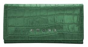 Кошелёк Cross Bebe Coco, кожа наппа фактурная, цвет зелёный/рыжий, 19,5 х 10,2 х 2,5 см