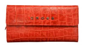 Кошелёк Cross Bebe Coco, кожа наппа фактурная, цвет красный/бежевый, 19,5 х 10,5 х 3 см