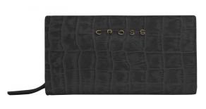 Клатч-кошелёк Cross Bebe Coco, кожа наппа фактурная, цвет чёрный/розовый, 18 х 10 х 3 см