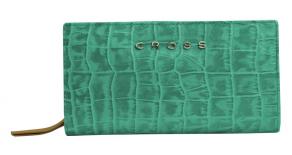 Клатч-кошелёк Cross Bebe Coco, кожа наппа фактурная, цвет зелёный/рыжий, 18 х 10 х 3 см