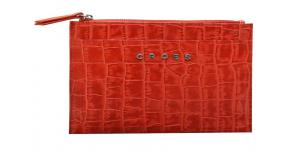 Клатч мини Cross Bebe Coco, кожа наппа фактурная, цвет красный/бежевый, 21 х 15 х 1 см