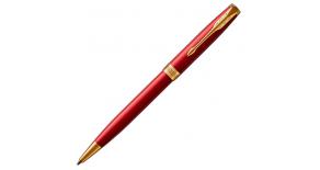 Шариковая ручка Parker 1931476 Essential Sonnet Laque Red GT. Цвет письма- черный, линия письма – средняя, в подарочной упаковке