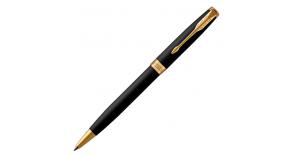 Шариковая ручка Parker 1931519 Essential Sonnet Matte Black GT. Цвет письма-черный, линия письма – средняя,  в подарочной упаковке