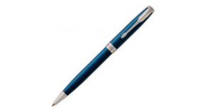 Шариковая ручка Parker 1931536 Essential Sonnet Laque Blue CT. Цвет письма- черный, линия письма – средняя, в подарочной упаковке