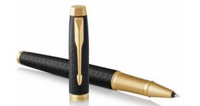 Ручка роллер Parker IM Premium T323 (1931660) Black GT F черные чернила подар.кор.