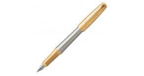 Ручка перьевая Parker Urban Premium F313 (1931571) Aureate Powder GT F сталь нержавеющая подар.кор.