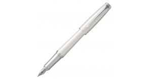 Ручка перьевая Parker Urban Premium F312 (1931609) Pearl Metal CT F сталь нержавеющая подар.кор.