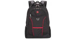 Рюкзак WENGER, 15”, чёрный/красный, полиэстер, 35х20х47 см, 33 л