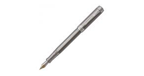 Ручка перьевая Parker Duofold F308 Prestige Centennial (1931333) Ruthenium Chiselled CT F перо золото 18K с родиевым покрытием подар.кор.