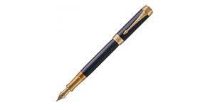 Ручка перьевая Parker Duofold F307 Prestige Centennial (1931369) Blue Chevron GT F золото 18К с част