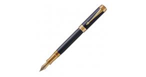 Ручка перьевая Parker Duofold F307 Prestige Centennial (1931370) Blue Chevron GT M перо золото 18K с родиевым покрытием подар.кор.