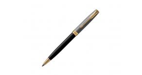 Ручка шариковая Parker Sonnet Premium K538 (1931540) Black Silver GT M черные чернила подар.кор.