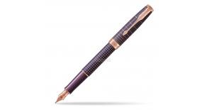 Ручка перьевая Parker Sonnet Premium F537 (1931542) Purple Cisele PGT F золото 18K покрытое золотом