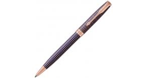 Ручка шариковая Parker Sonnet Premium K537 (1931545) Purple Cisele PGT серебро 925 пробы M черные че