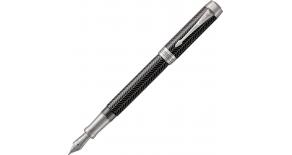 Ручка перьевая Parker Duofold F307 Prestige Centennial (1945412) Black Chevron CT M золото 18K с рут
