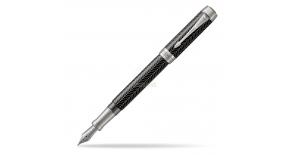 Ручка перьевая Parker Duofold F307 Prestige Centennial (1945413) Black Chevron CT F перо золото 18K с рутениевым покрытием подар.кор.