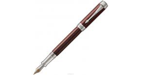 Ручка перьевая Parker Duofold F307 Prestige Centennial (1945418) Burgundy Chevron CT F перо золото 18K с родиевым покрытием подар.кор.