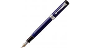 Ручка перьевая Parker Duofold F77 Centennial (1947983) Blue/Black CT F золото 18K с родиевым покрыти