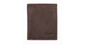 Портмоне ZIPPO, коричневое, натуральная кожа, 10x1,5x12,3 см