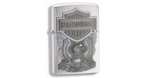 Зажигалка ZIPPO Harley-Davidson®, с покрытием Brushed Chrome, латунь/сталь, серебристая, 36x12x56 мм