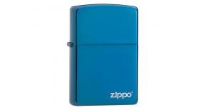 Зажигалка ZIPPO Classic с покрытием Sapphire™, латунь/сталь, синяя, глянцевая, 36x12x56 мм