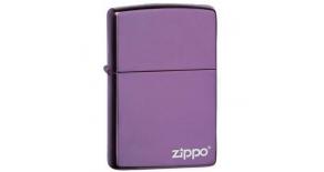 Зажигалка ZIPPO Classic с покрытием Abyss™, латунь/сталь, сиреневая с логотипом, 36x12x56 мм