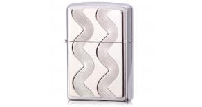 Зажигалка ZIPPO Classic с покрытием Brushed Chrome, латунь/сталь, серебристая, матовая, 36x12x56 мм