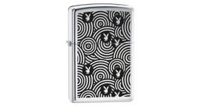 Зажигалка ZIPPO PlayBoy с покрытием High Polish Chrome, латунь/сталь, серебристая, 36x12x56 мм