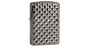 Зажигалка ZIPPO Armor™ с покрытием Ebony™, латунь/сталь, чёрная, глянцевая, 36x12x56 мм