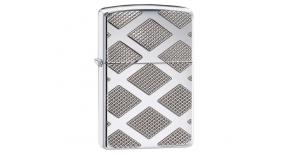 Зажигалка ZIPPO Armor™, латунь с покрытием High Polish Chrome, серебристая, глянцевая, 36х12x56 мм
