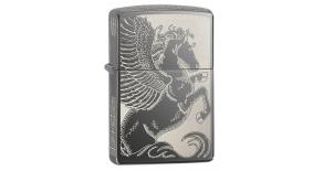 Зажигалка ZIPPO Classic с покрытием Black Ice®, латунь/сталь, серебристая, глянцевая, 36x12x56 мм