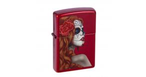 Зажигалка ZIPPO Classic с покрытием Candy Apple Red™, латунь/сталь, красная, глянцевая, 36x12x56 мм