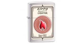 Зажигалка ZIPPO Classic с покрытием Brushed Chrome, латунь/сталь, серебристая, матовая, 36x12x56 мм