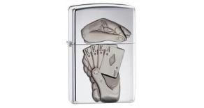 Зажигалка ZIPPO Classic с покрытием High Polish Chrome, латунь/сталь, серебристая, 36x12x56 мм