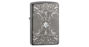 Зажигалка ZIPPO Armor™ с покрытием High Polish Black Ice®, латунь/сталь, чёрная, 36x12x56 мм