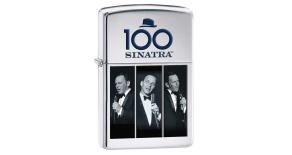 Зажигалка ZIPPO Frank Sinatra с покрытием High Polish Chrome, латунь/сталь, серебристая, 36x12x56 мм