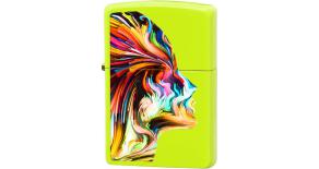 Зажигалка ZIPPO Classic с покрытием Neon Yellow, латунь/сталь, жёлтая, глянцевая, 36x12x56 мм